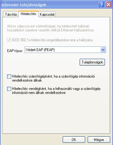 Autentik�ci�s protokoll kiv�laszt�sa