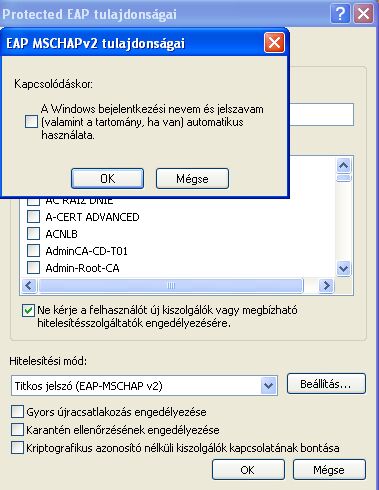 EAP MSCHAPv2 tulajdons�gok